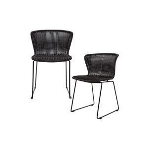 WOOOD Tuinstoel Wings  - Polyester - Zwart (set van 2) 