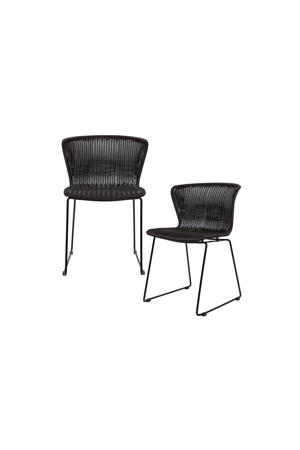 WOOOD Tuinstoel Wings - Polyester - Zwart (set van 2)