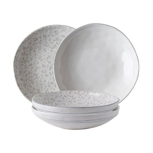 Laura Ashley diep bord in giftbox Artisan (ø22 cm) (set van 4) - Wit