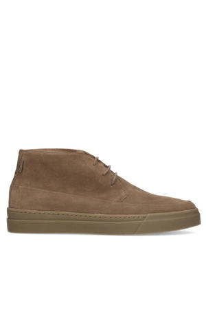 suède veterschoenen taupe