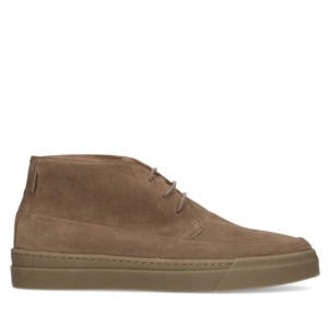suède veterschoenen taupe
