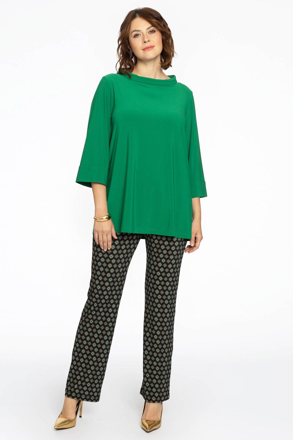 YOEK top van travelstof DOLCE groen