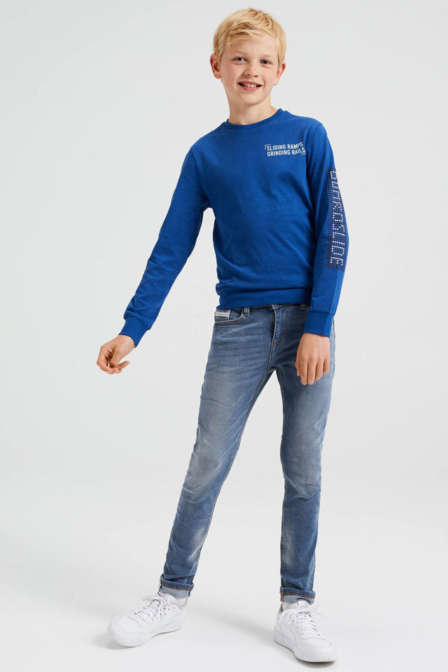 Sprong Miniatuur Occlusie WE Fashion slim fit jeans grey blue denim | wehkamp