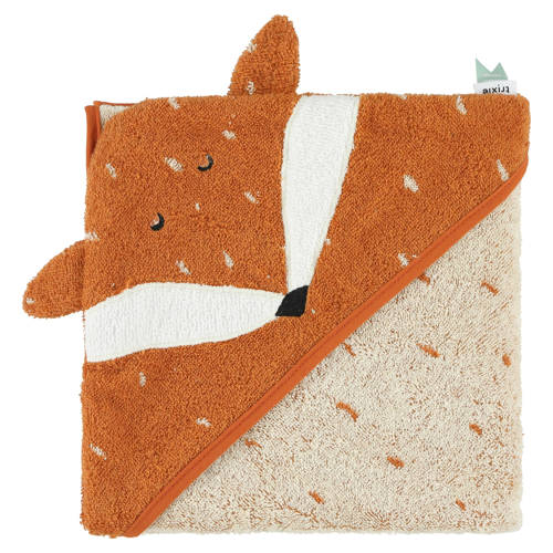 Trixie badcape Mr. Fox 75x75cm oranje/ecru afbeelding