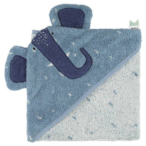 Trixie badcape Mrs. Elephant 75x75cm blauw afbeelding