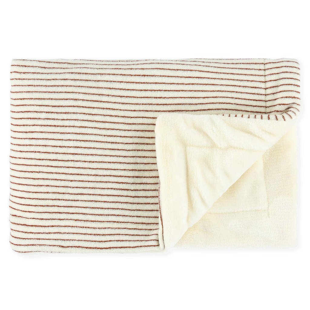 Trixie Stripes baby wiegdeken fleece 75x100 cm ecru/bruin