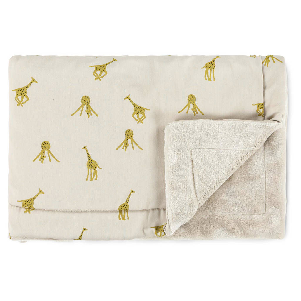 Trixie Groovy Giraffe baby ledikantdeken 100x150 cm ecru/geel