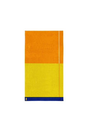 strandlaken katoen Block yellow (100x180 cm)
