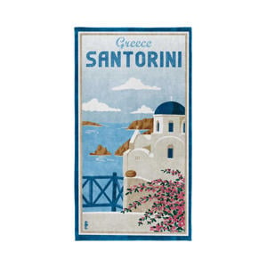 strandlaken katoen Santorini blue (90x170 cm)