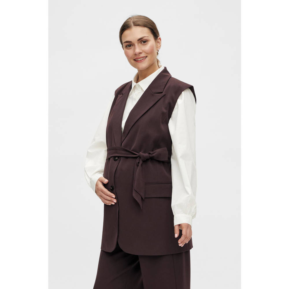 MAMALICIOUS zwangerschapsgilet MLELORA donkerbruin