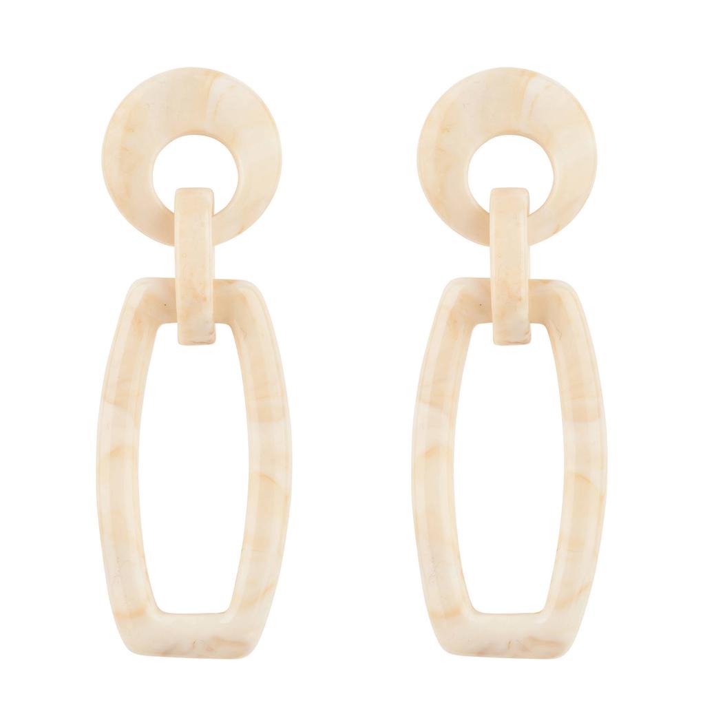 Club Manhattan oorbellen Ivory tortoise ecru