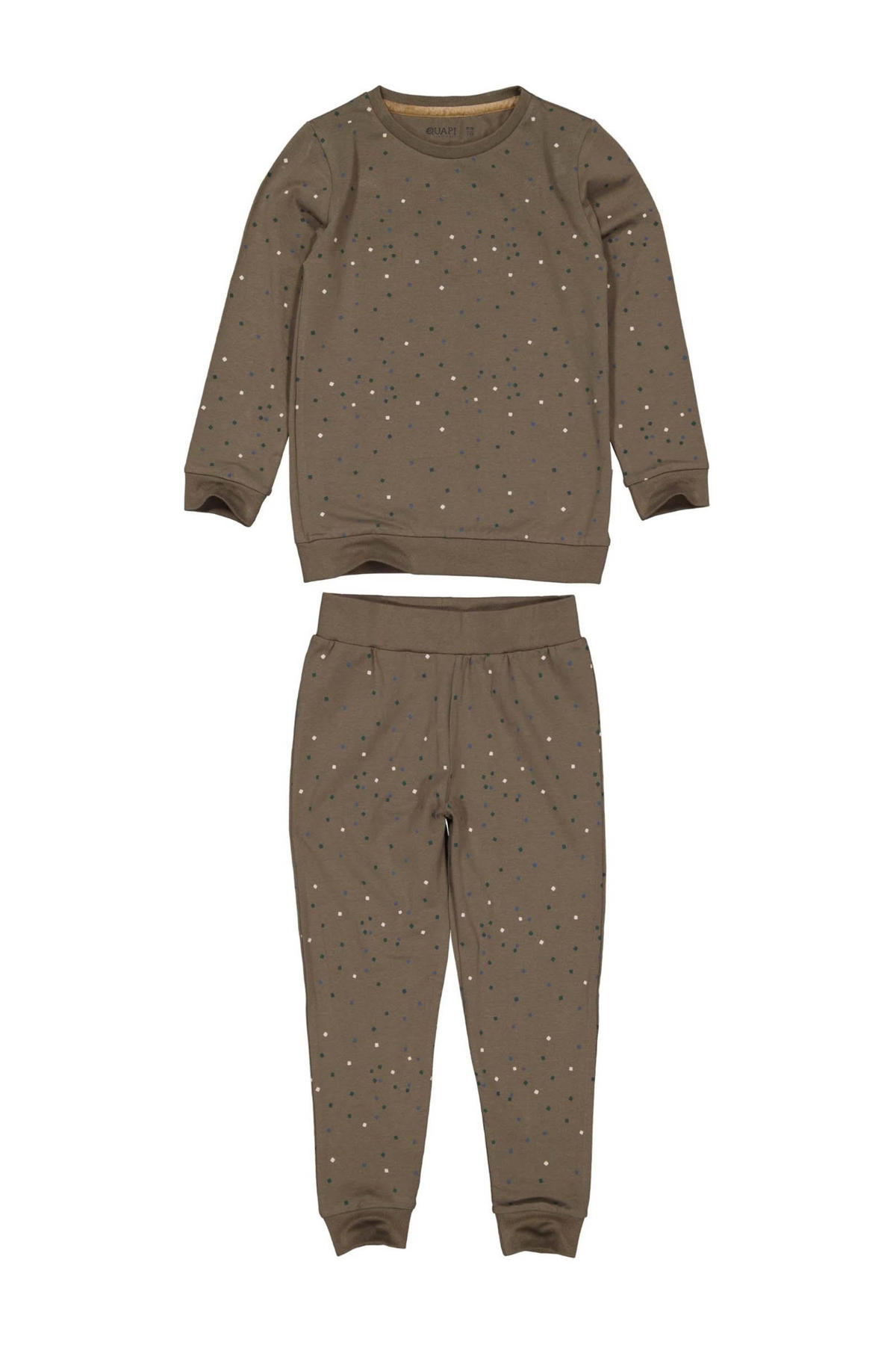 Wreedheid nabootsen onderwijzen Quapi pyjama PUCK met all over print bruin | wehkamp
