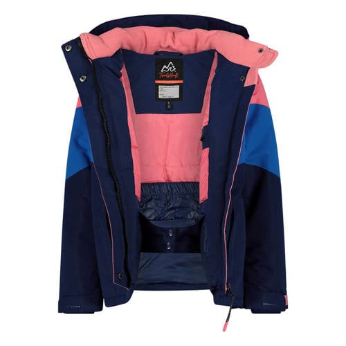 29FT ski-jack donkerblauw/kobalt/roze