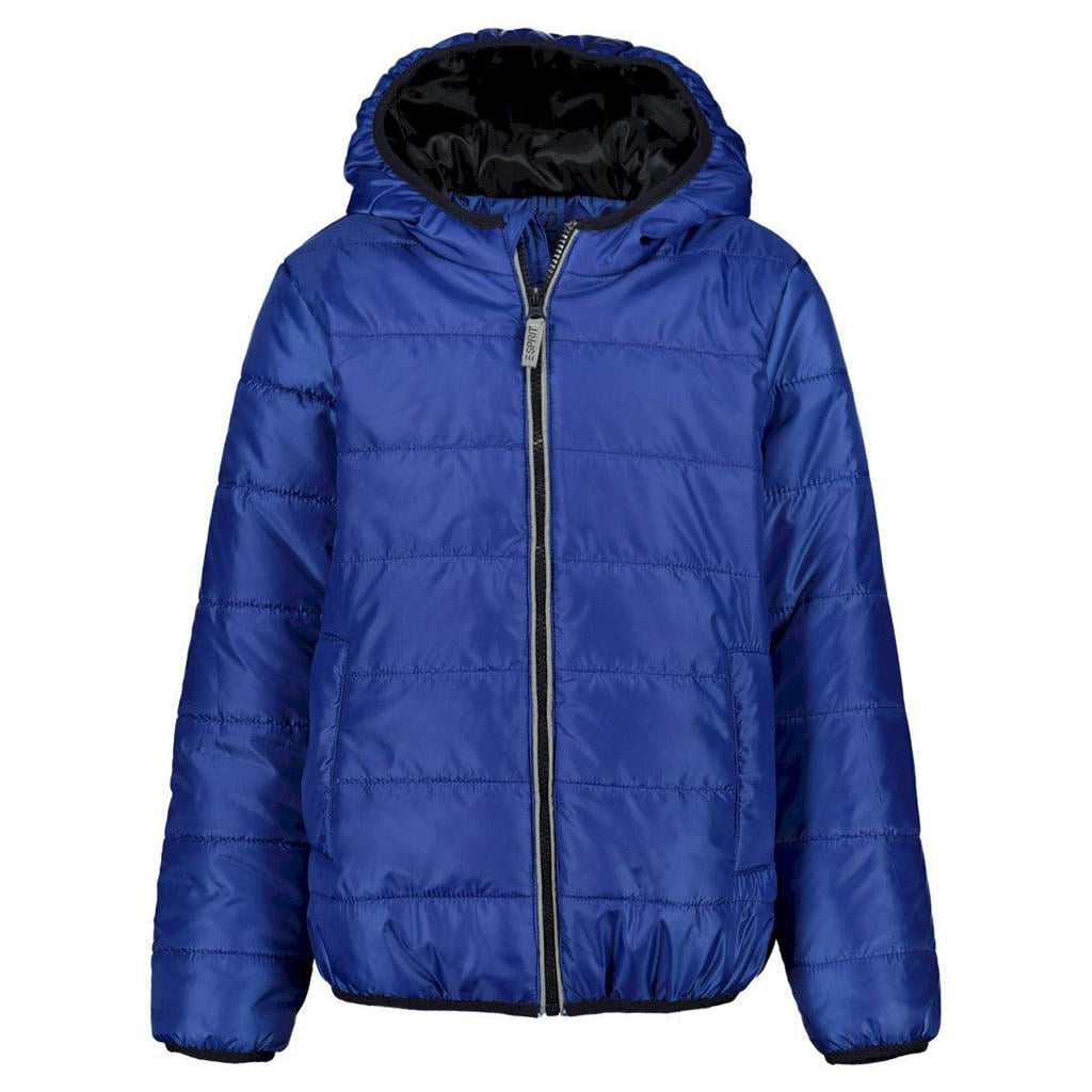 Blauwe jongens ESPRIT jas van polyamide met effen, lange mouwen, capuchon, ritssluiting en reflecterende details