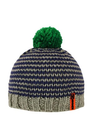 pomponmuts grijs/blauw/groen