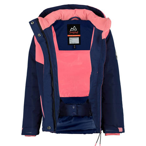 29FT ski-jack donkerblauw/roze