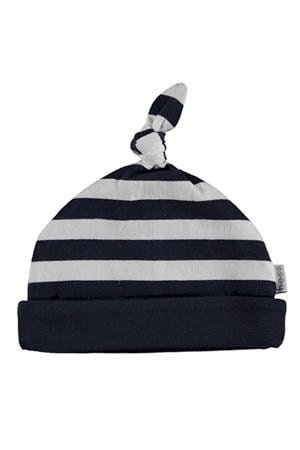 muts donkerblauw/wit