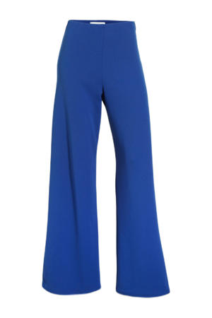 high waist straight fit pantalon blauw