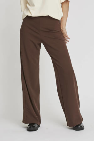 high waist straight fit pantalon bruin
