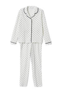 Mango Kids pyjama met sterren gebroken wit/donkerblauw