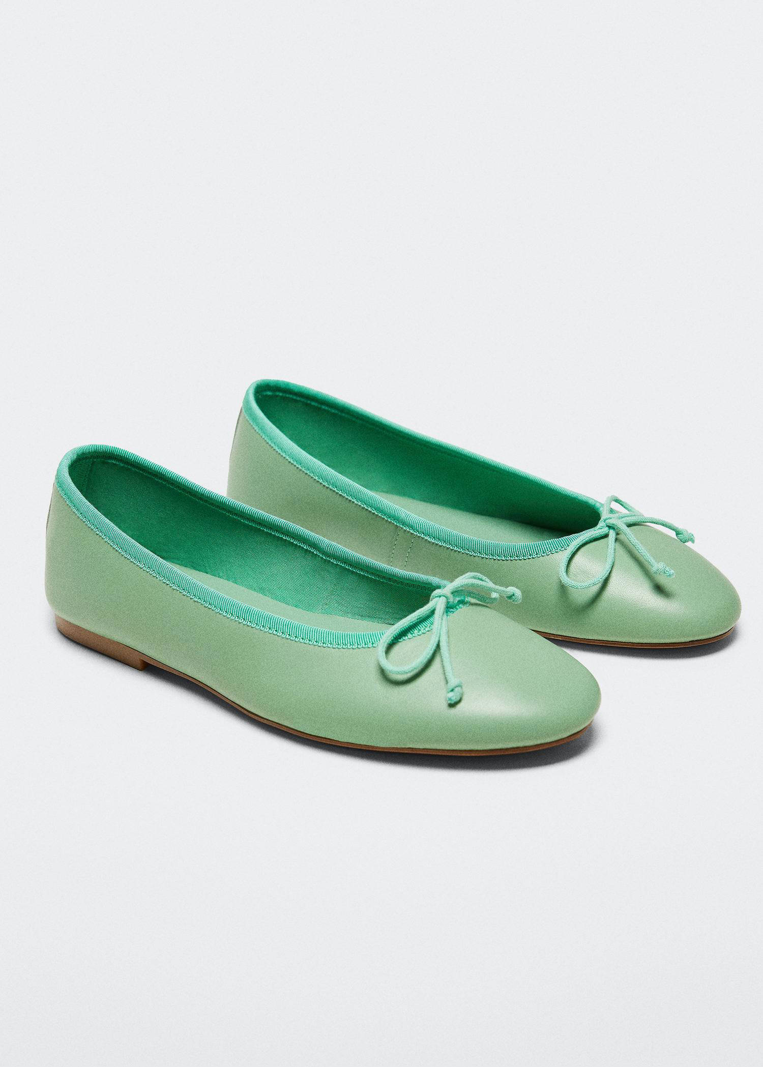 Mango leren ballerina's groen | wehkamp