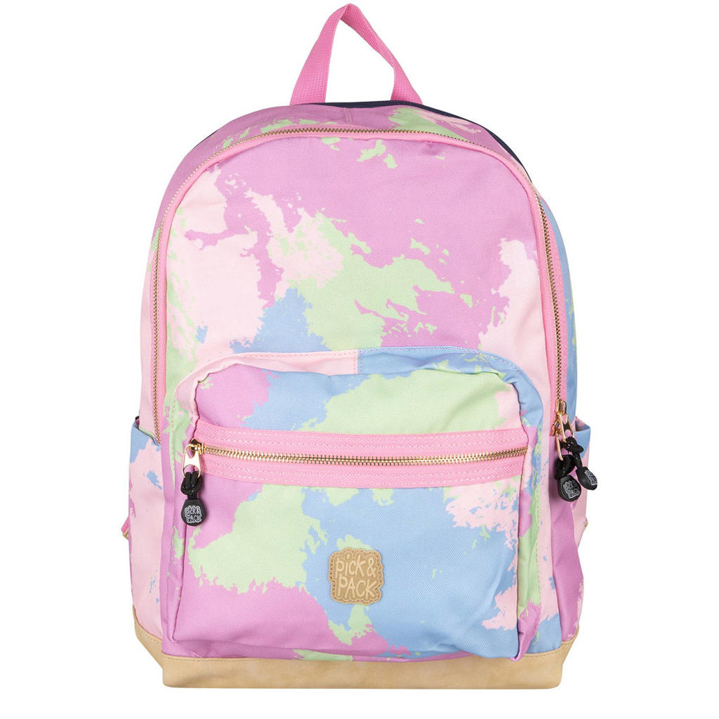 Pick & Pack rugzak Faded L camouflageprint roze