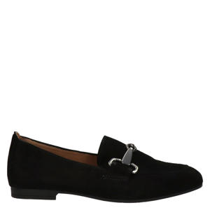 suède loafers met gesp zwart