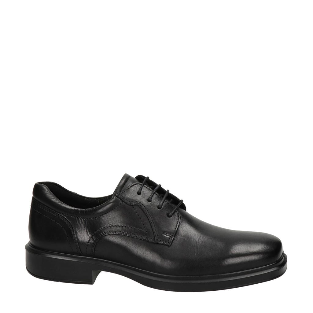 Zwarte heren Ecco Helsinki 2 leren veterschoenen
