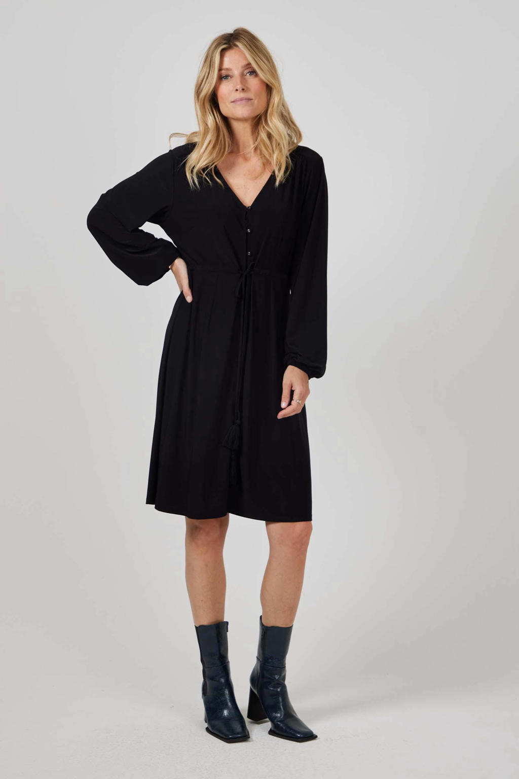 Didi jurk Lory van travelstof zwart wehkamp