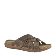 thumbnail: Bruine heren Easy Street slippers van imitatieleer/voering: imitatieleer/voetbed: leer met effen