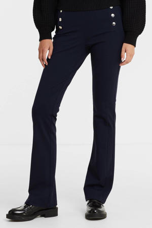 high waist flared pantalon 193923 - dark navy
