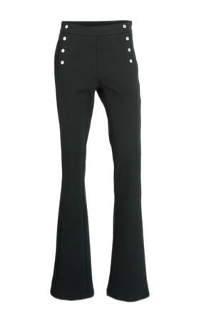 high waist flared pantalon 000900 - black