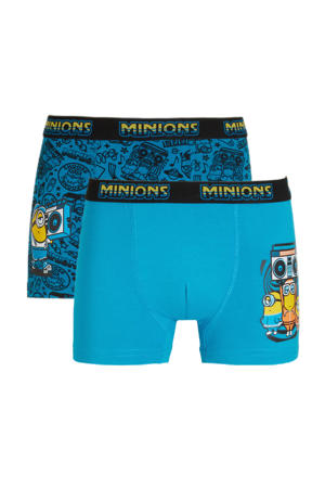   boxershort Minions - set van 2 turquoise/zwart