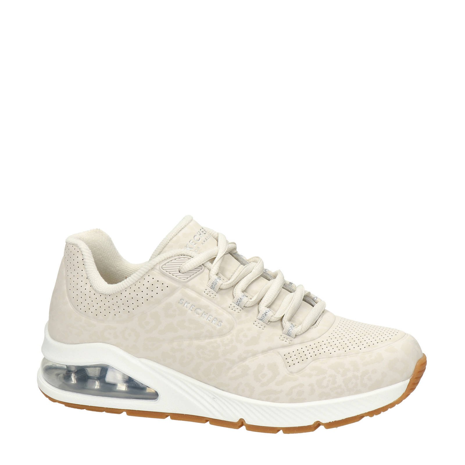 Uno 2 sneakers met panterprint beige