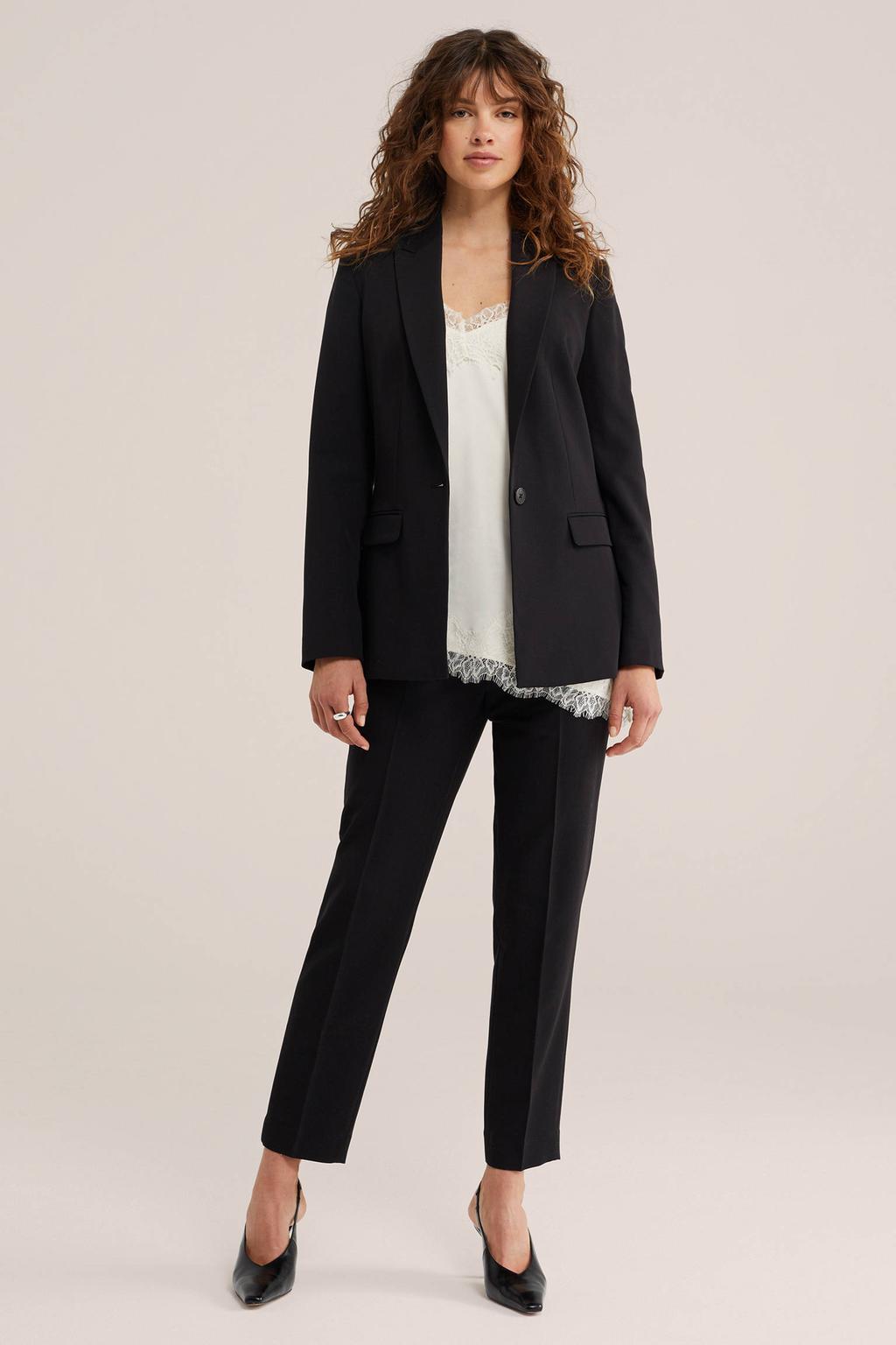 WE Fashion slim fit broek - zwart