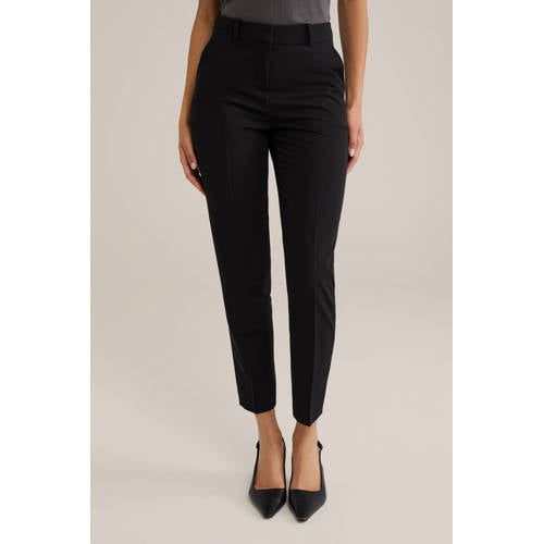 WE Fashion slim fit pantalon zwart afbeelding