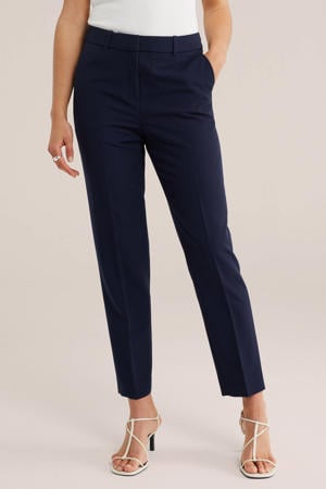 slim fit pantalon marineblauw