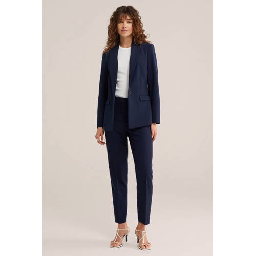 WE Fashion slim fit pantalon marine afbeelding