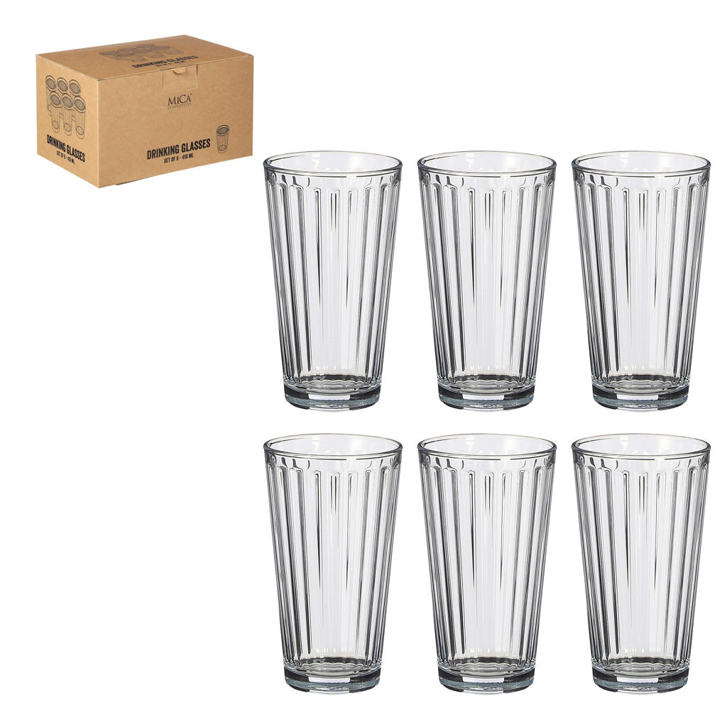 Mica Decorations waterglas (410 ml) (set van 6)