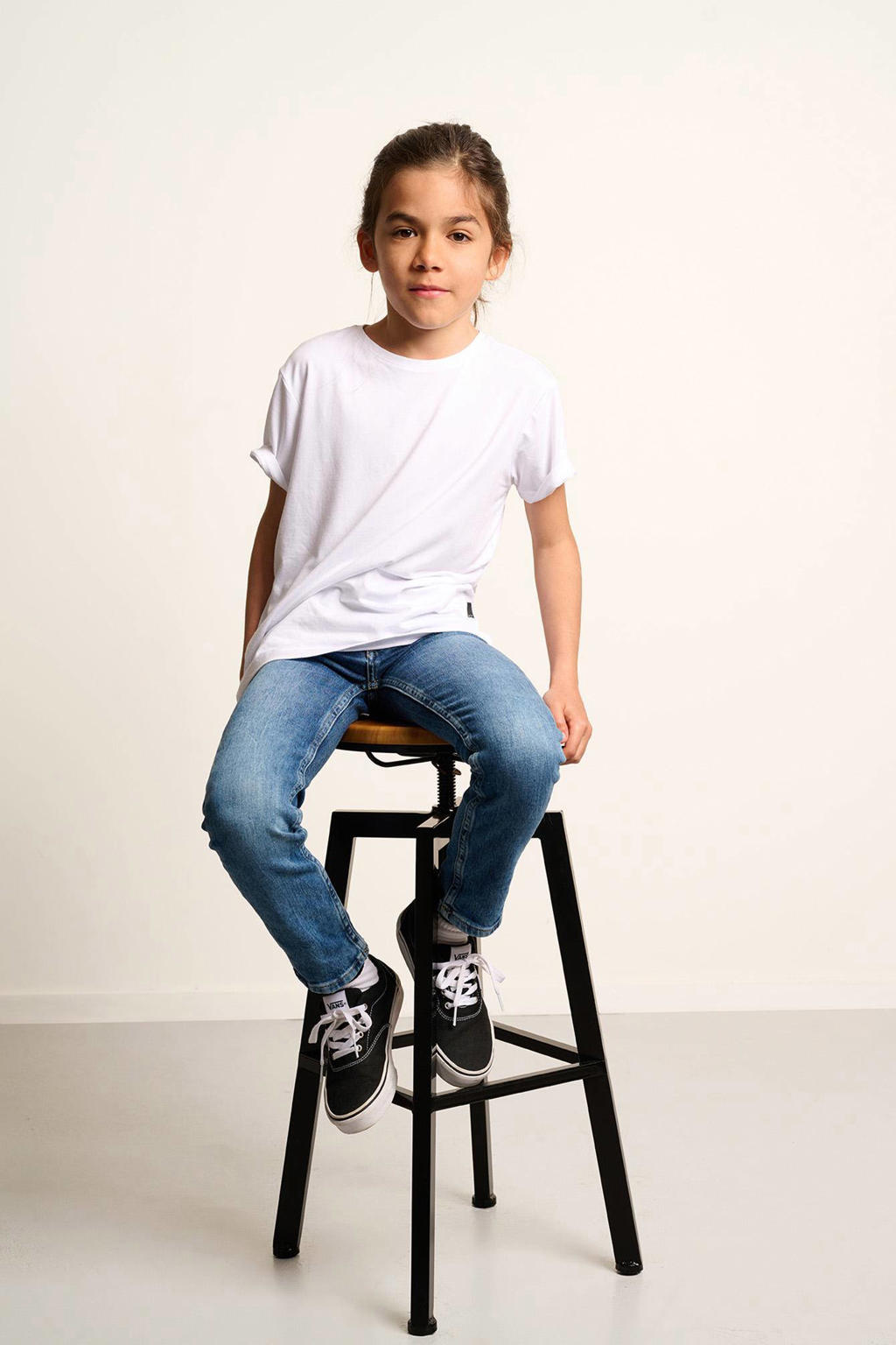Blauwe jongens Tumble 'n Dry slim fit jeans Joey medium used van duurzaam denim met regular waist