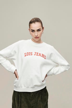 sweater Iris met logo wit