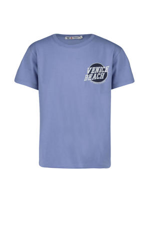 T-shirt met printopdruk blauw