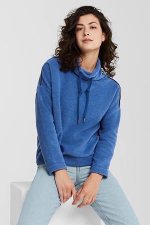 fleece sweater kobalt blauw