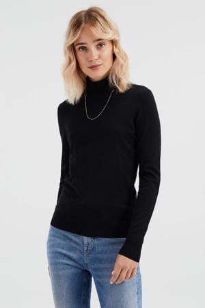 fijngebreide trui met wol zwart