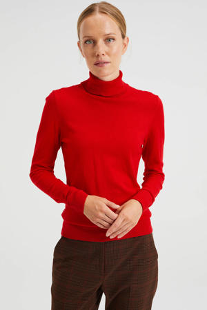 fijngebreide trui met wol rood