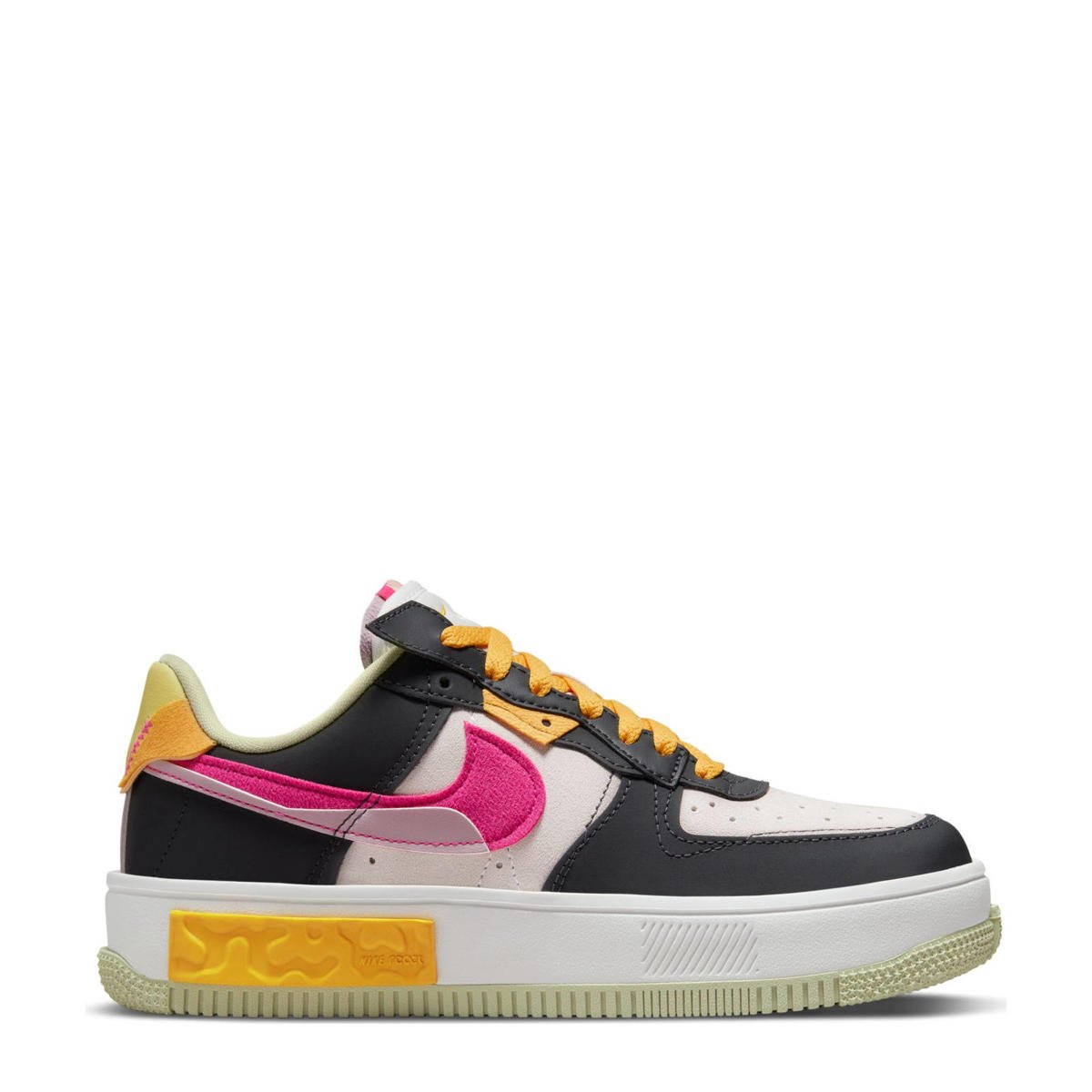 Nike Air Force 1 sneakers zwart/roze/geel | wehkamp