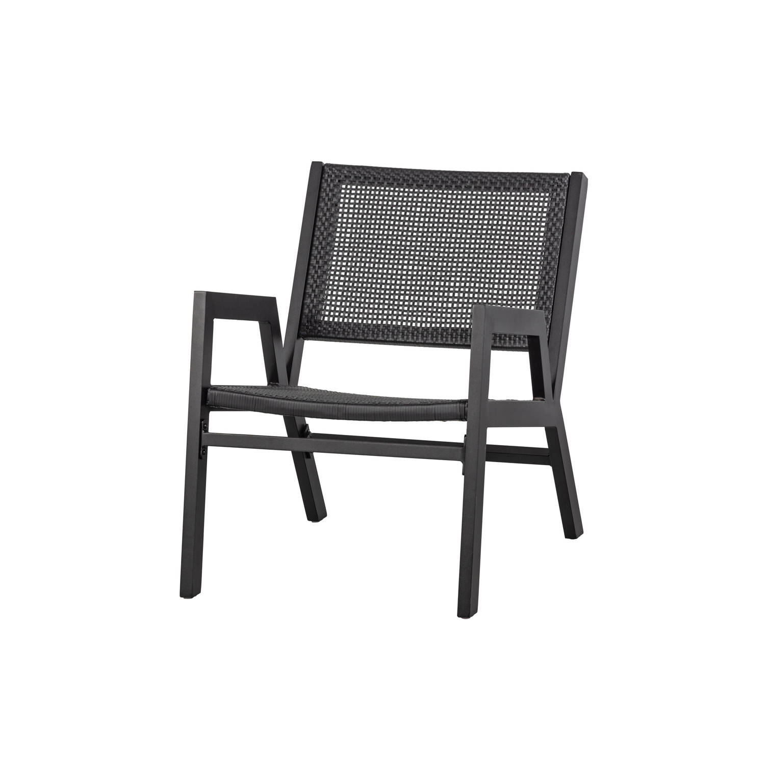 WOOOD Pem Fauteuil Met Armleuning Aluminium Zwart Set van 2