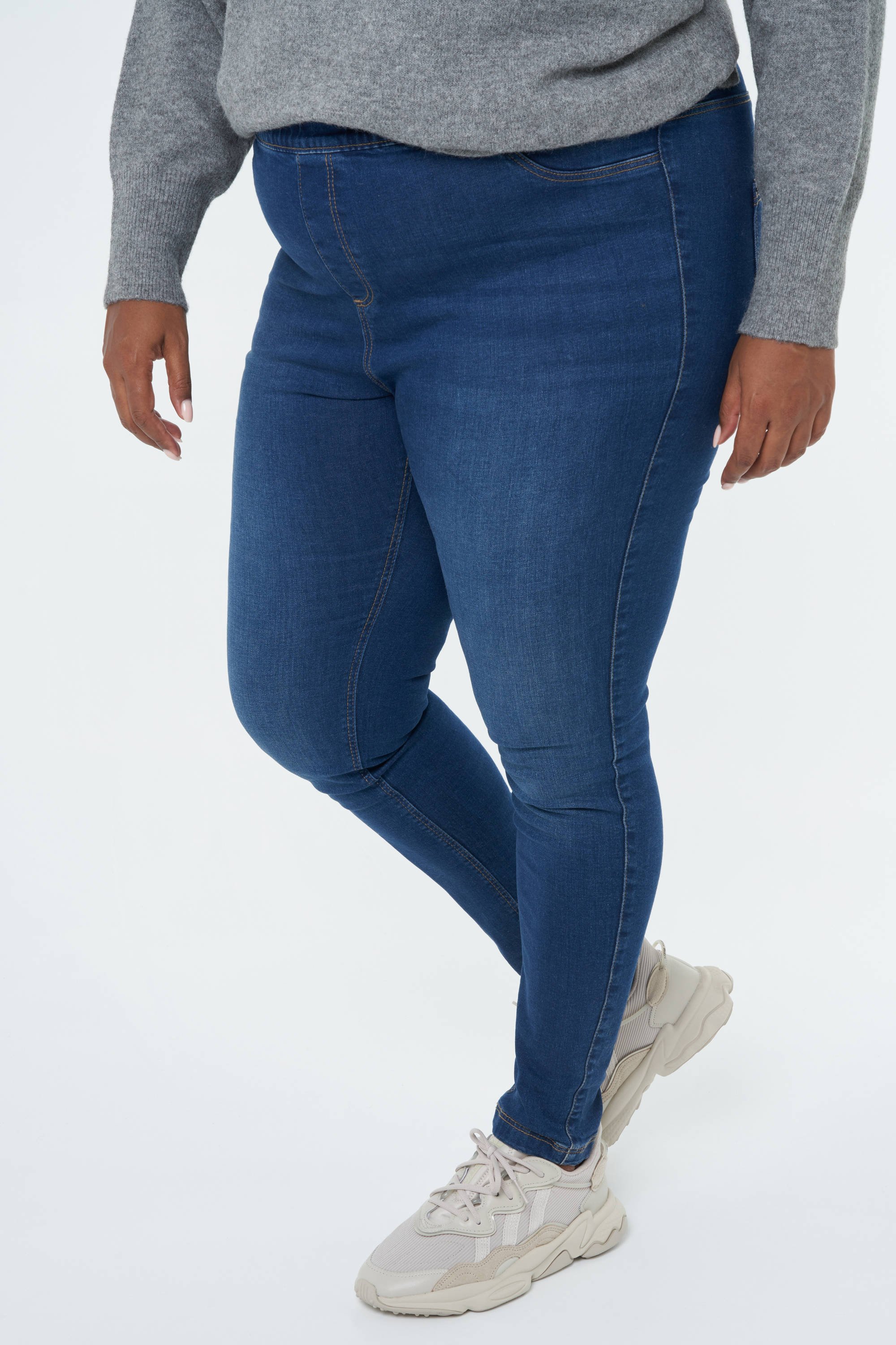 MS Mode high waist skinny tregging blauw wehkamp