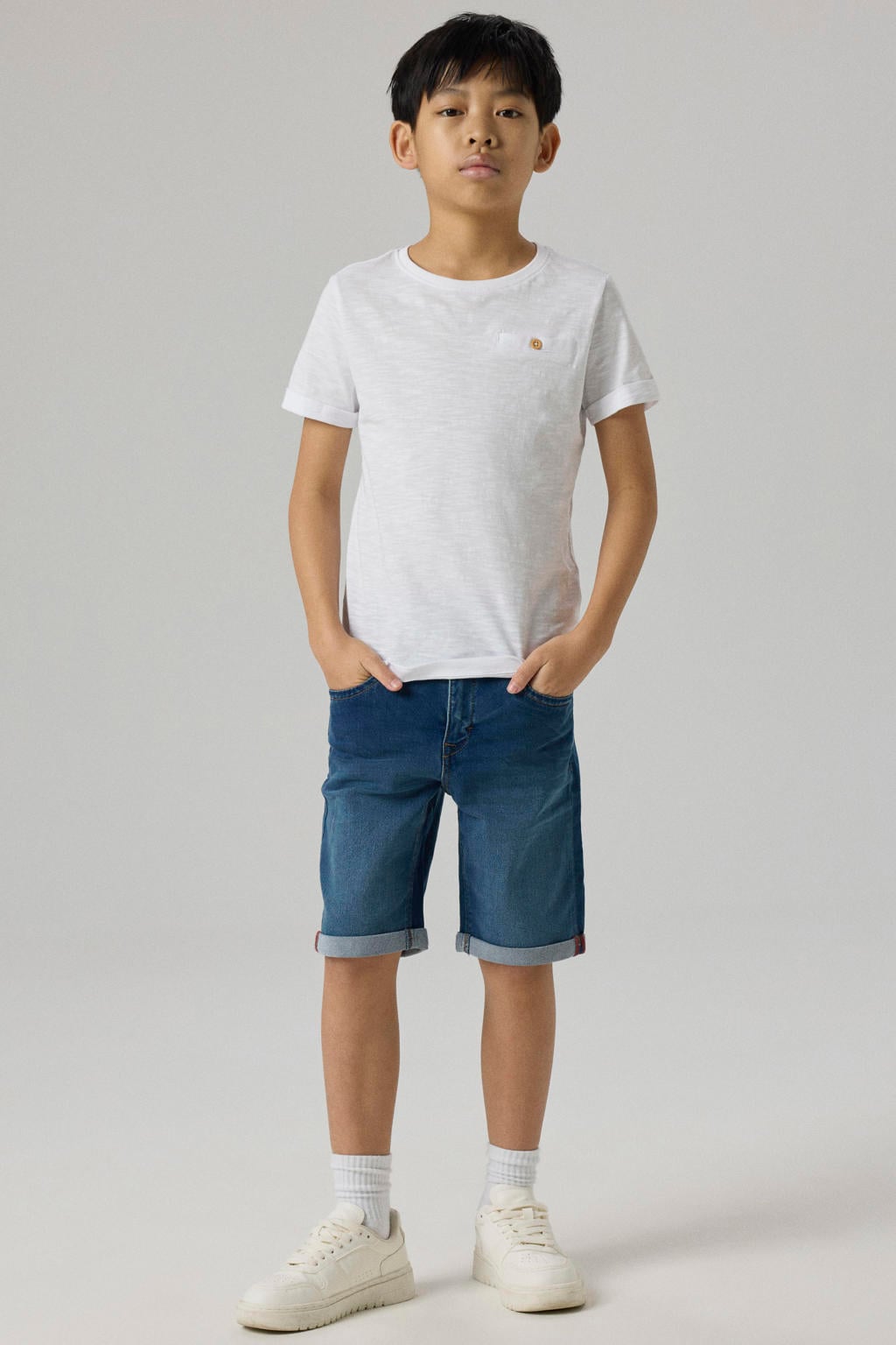 NAME IT KIDS slim fit denim short NKMSILAS medium blue denim