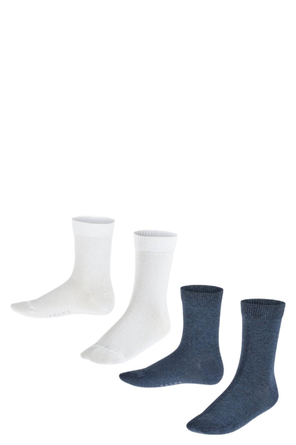 FALKE sokken - wit en blauw (set van 2)